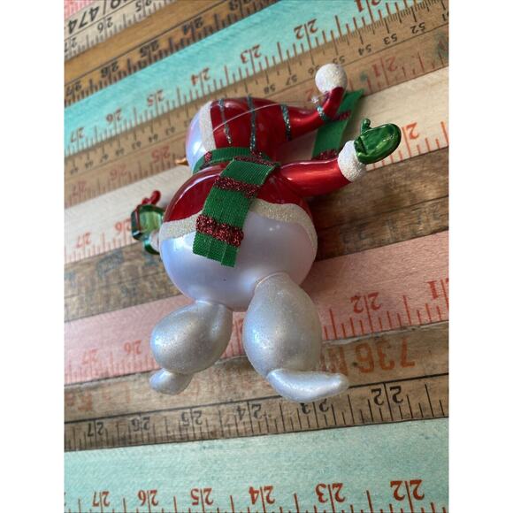 VINTAGE Blown Glass Snowman Figure Christmas Winter Jolly Snowflake Scarf Retro - Picture 16 of 16